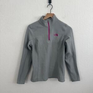 The North Face Women's 1/4 Zip Glacier Fleece Long Sleeve Pullover Top Grey S